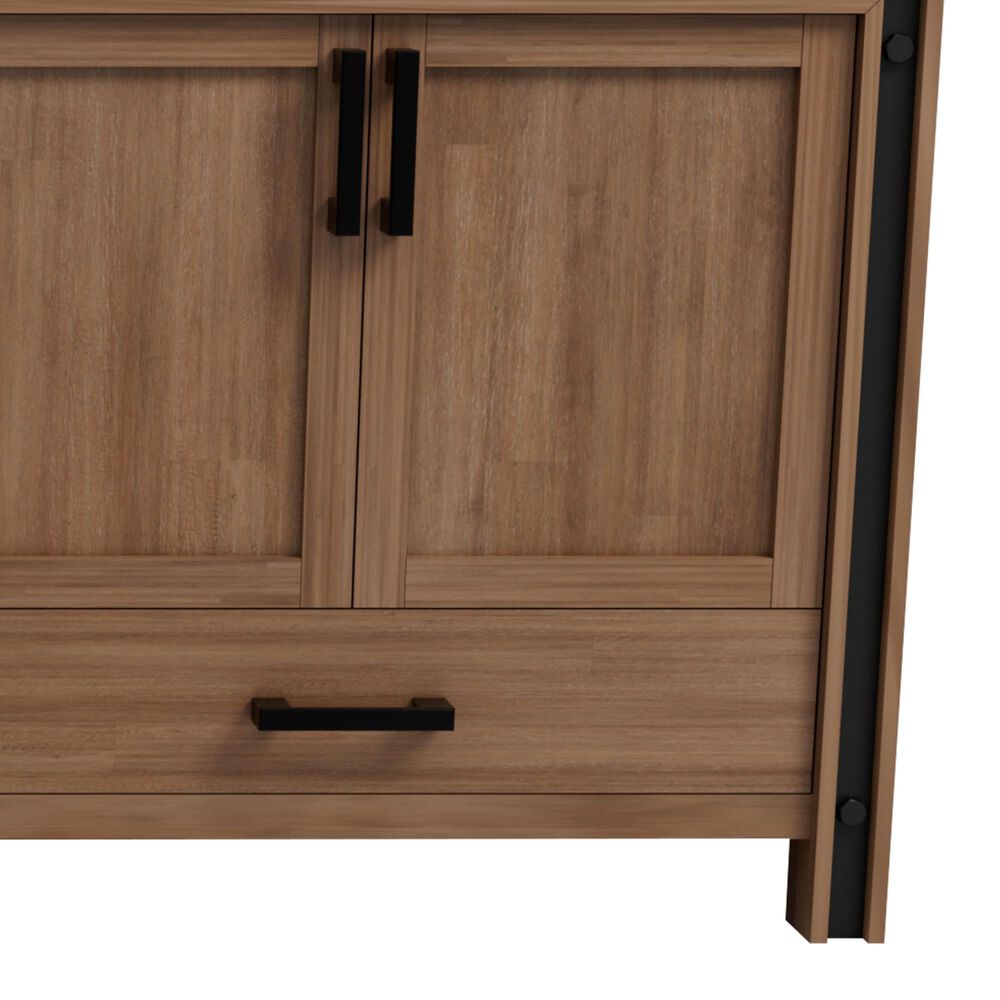 Lexora Home Ziva 84" Double Bathroom Vanity in Rustic Barnwood with 2 cm White Cultured Marble Top and Rectangular Sinks, , large