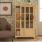 DHP Abbeywood Bookcase with Sliding Glass Doors in Sunlight Yellow, , large