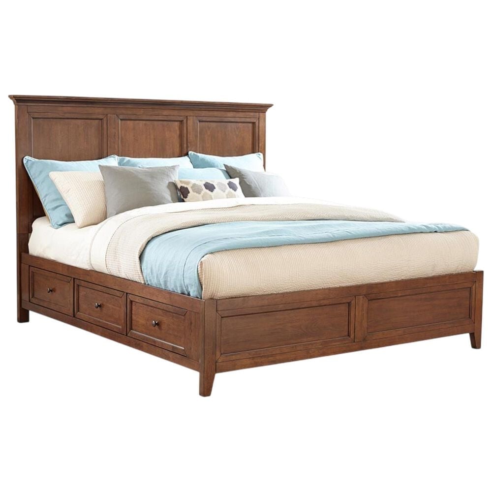 Hawthorne Furniture San Mateo Queen Storage Bed with Dresser and Two Nightstands in Tuscan, , large