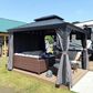HOMLUX 12-ft x 10-ft Permanent Hardtop Gazebo Gray Gazebo with Hardtop Roof (Screen Included), , large