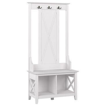 Bush Key West Hall Tree with Shoe Storage Bench in Pure White Oak, , large