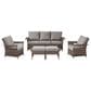 Sunwell Garden 5-Piece Patio Conversation Set with Stationary Chairs in Gray, , large