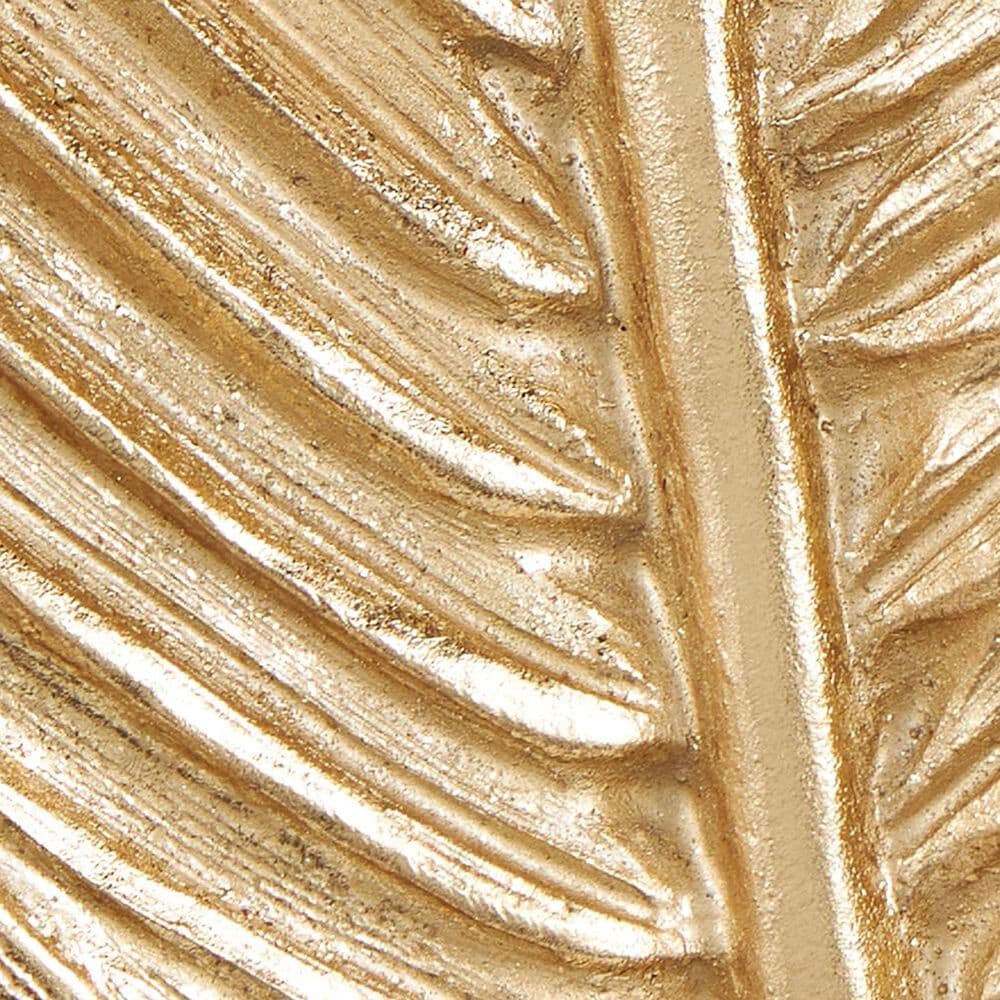Maple and Jade 47&quot; x 14&quot; x 2&quot; Polystone Bird Large Feather Wall Decor in Gold, , large