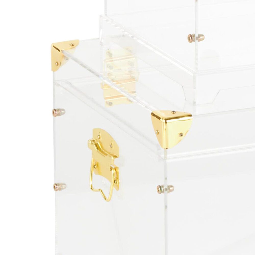 Maple and Jade 3-Piece Storage Decorative Trunk Set in Clear, , large