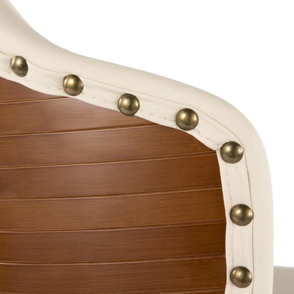 Lumisource Ahoy Swivel Counter Stool with Cream Cushion in Walnut and Black, , large