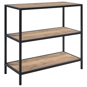 OSP Home Quinton 3-Shelf Bookcase in Salvage Oak and Black, , large