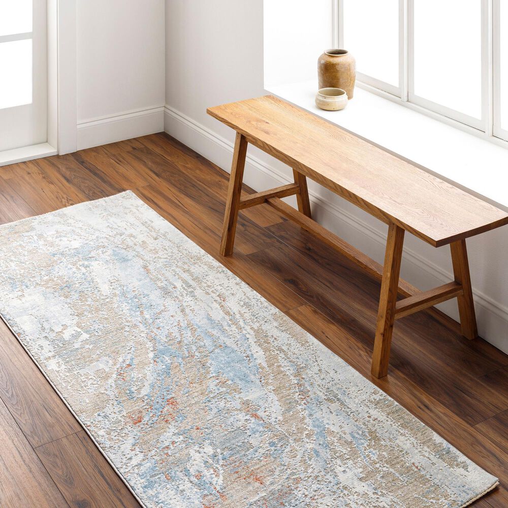 Surya Brunswick Cream, Tan, Taupe, Light Slate, Blue and Seafoam 2&#39;7&quot; x 10&#39; Runner, , large
