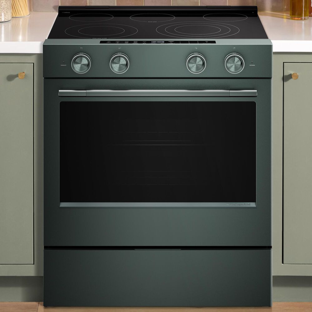 KitchenAid 5.3 Cu. Ft. Smart Slide-in Electric Range with Two Even-Heat Hyper Elements and Convection in Juniper, , large