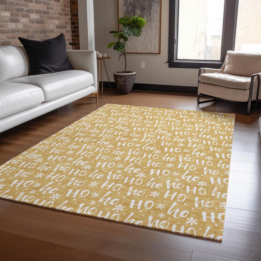 Dalyn Rug Company Wonderland WN22 3&#39; x 5&#39; Gold Indoor/Outdoor Area Rug, , large