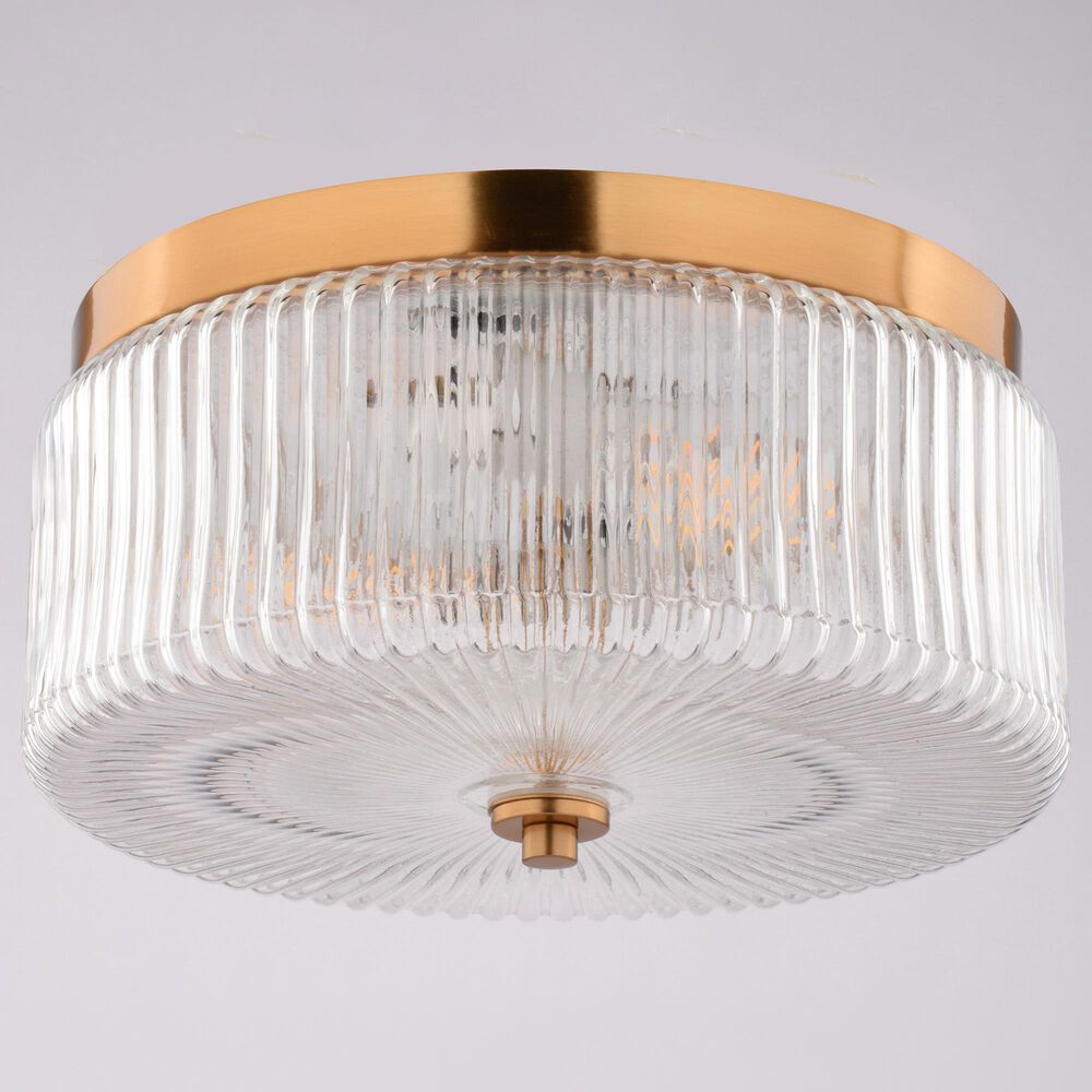 Vaxcel Riverside 2-Light Flush Mount in Muted Brass, , large