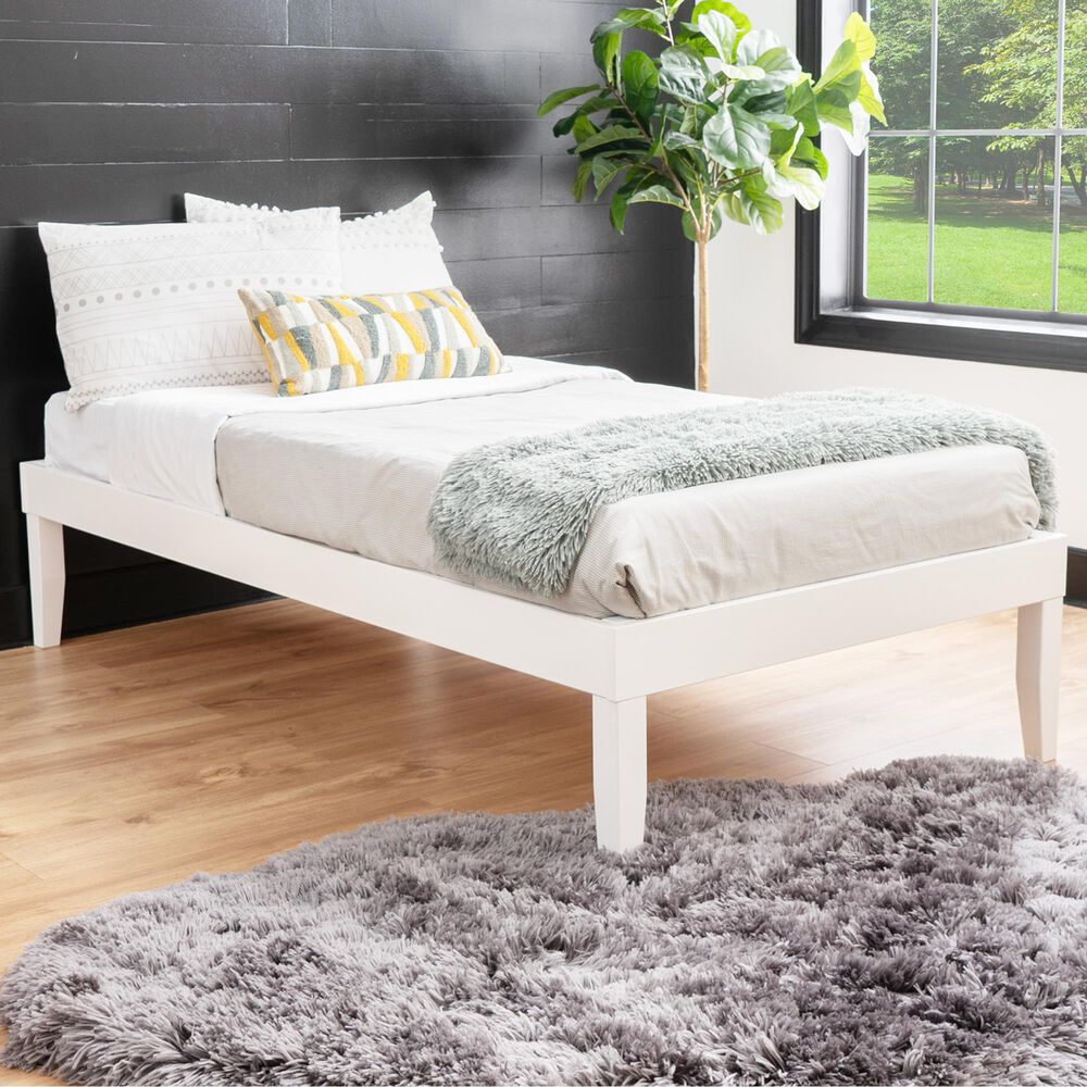 Linon Home Decor Polly Twin Platform Bed in Bold White, , large