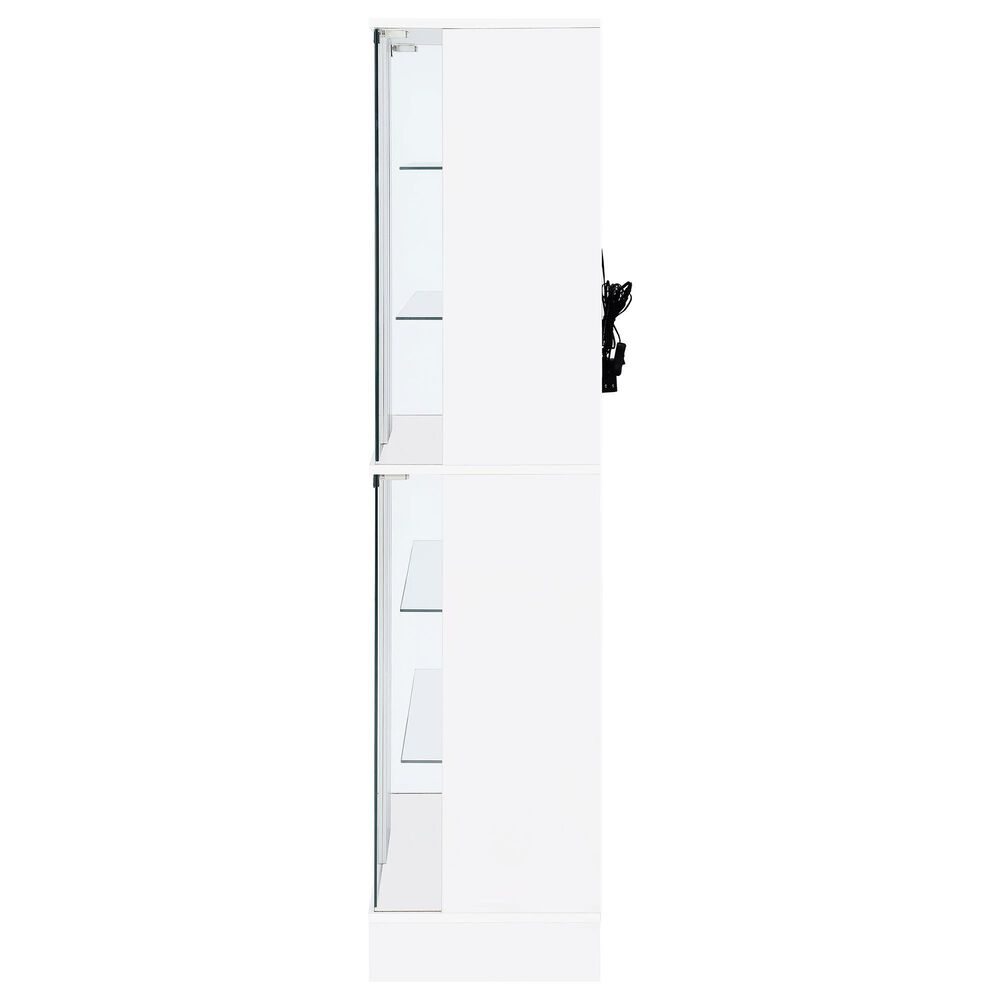 Pacific Landing Cabra Display Case Curio Cabinet in White High Gloss and Clear, , large