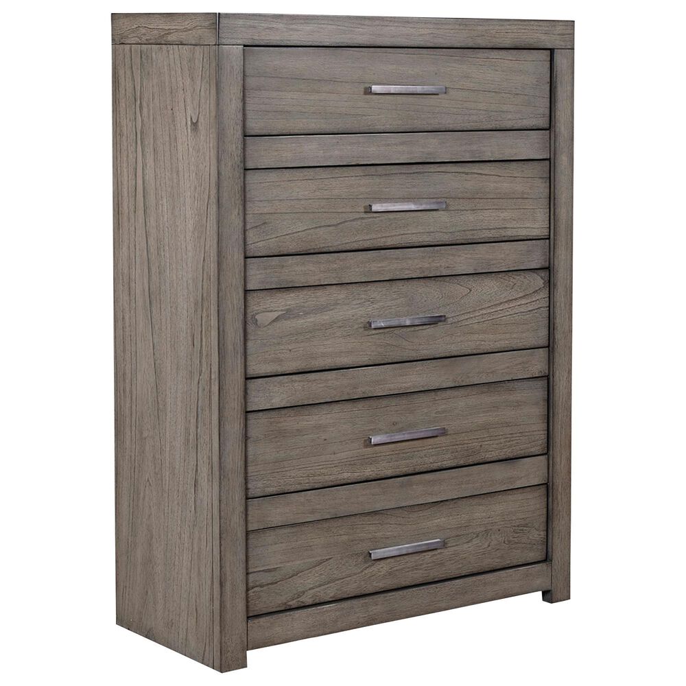 Riva Ridge Modern Loft 5-Piece Queen Storage Bedroom Set in Greystone, , large