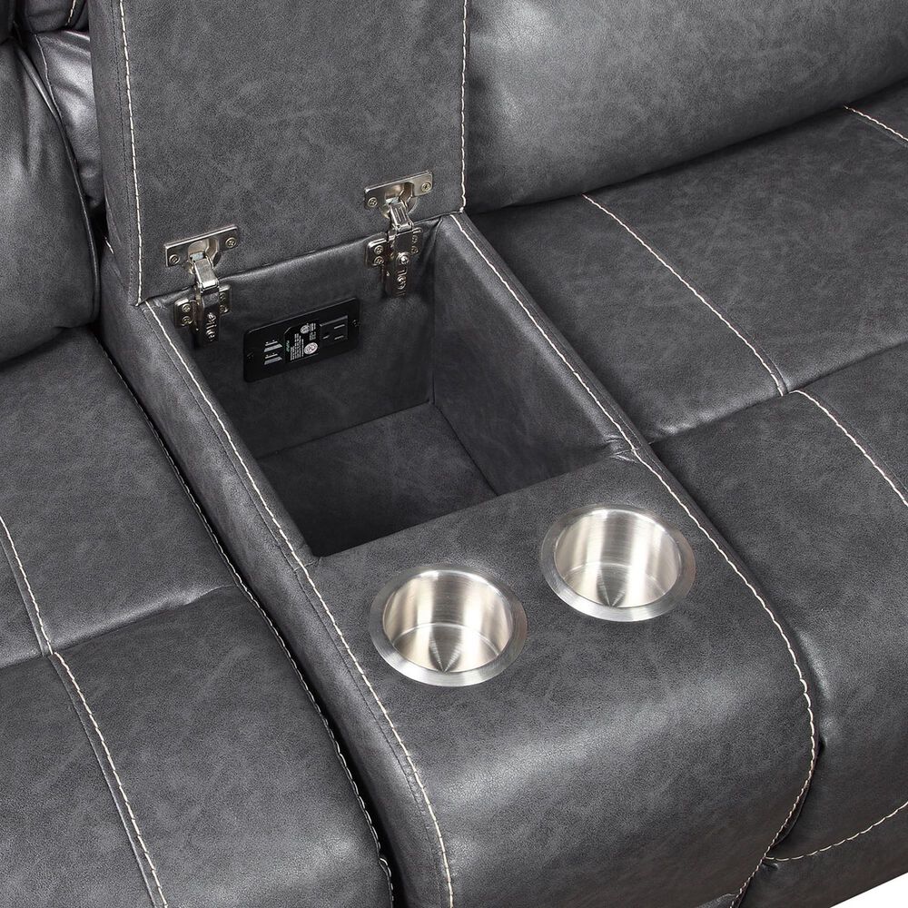 Steve Silver Keily Manual Reclining Loveseat in Dove Grey, , large