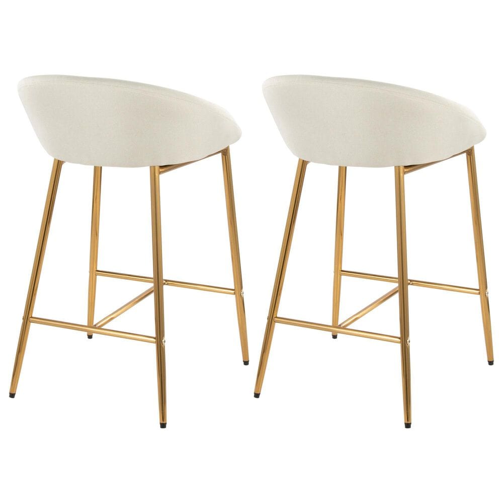 Lumisource Matisse Counter Stool with Cream Cushion in Gold &#40;Set of 2&#41;, , large