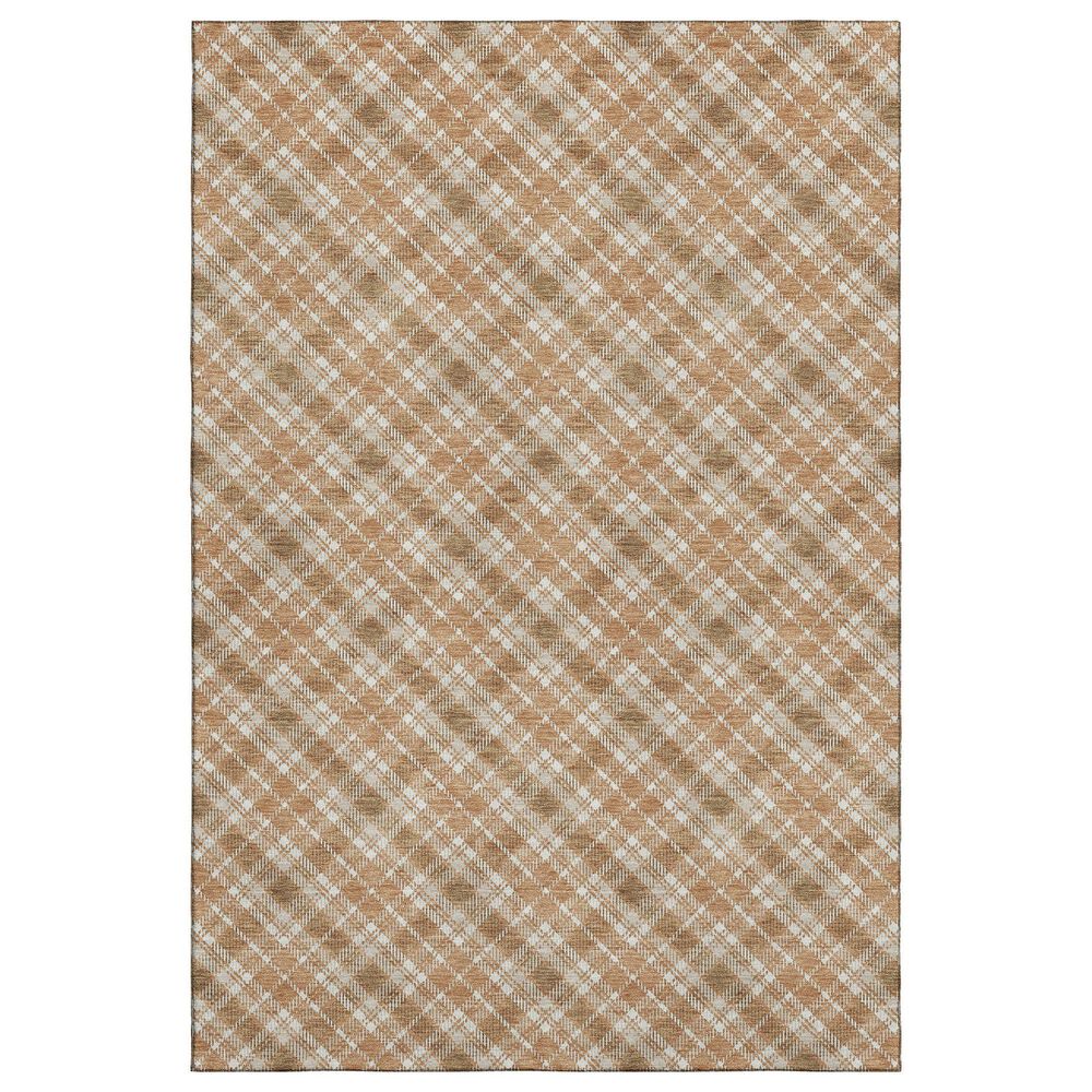 Dalyn Rug Company Soft Essentials Plaid Copper 10" x 14" Indoor/Outdoor Area Rug, , large