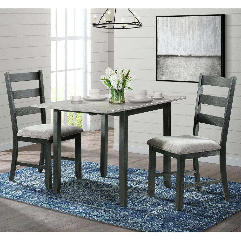 Mayberry Hill Martin 3-Piece Dining Set in Grey and Black, , large