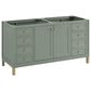 James Martin Vanities Chicago 60" Double Bathroom Vanity in Smokey Celadon with 3 cm Eternal Jasmine Pearl Silestone Top, Rectangular Sinks and FreePower Wireless Charger, , large