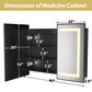 HOMLUX 40" x 32" Bathroom Medicine Cabinet with Mirror in Black, , large