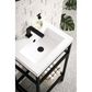 James Martin Vanities Boston 20" Single Bathroom Vanity in Matte Black with 3 cm White Glossy Resin Countertop and Rectangular Sink, , large