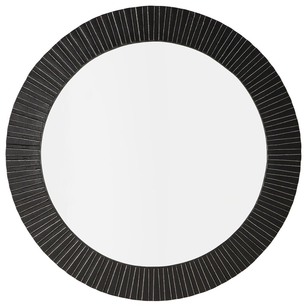 Ashley Ozias Accent Mirror in Black and Antiqued Silver, , large