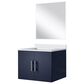 Lexora Home Geneva 24" Single Bathroom Vanity in Glossy White with 2 cm White Cultured Marble Top, Rectangular Sink and 18" Mirror, , large