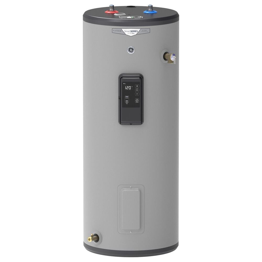 GE Appliances 30-Gallon Smart Tall Electric Water Heater with Anode Sensing in Gray, , large