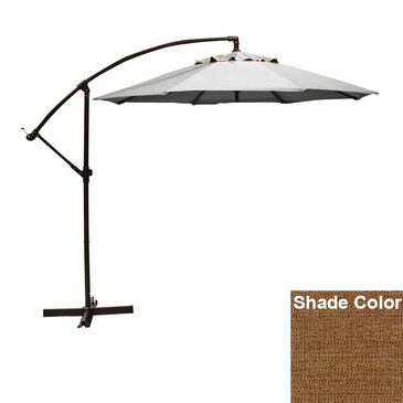 Garden Party 9" Cantilever Umbrella in Sesame Linen with Bronze Pole and Base, , large