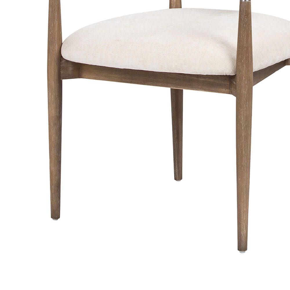 Jennifer Taylor Home Artemis Arm Chair with Warm White Cushion in Natural and Brushed Nickel, , large