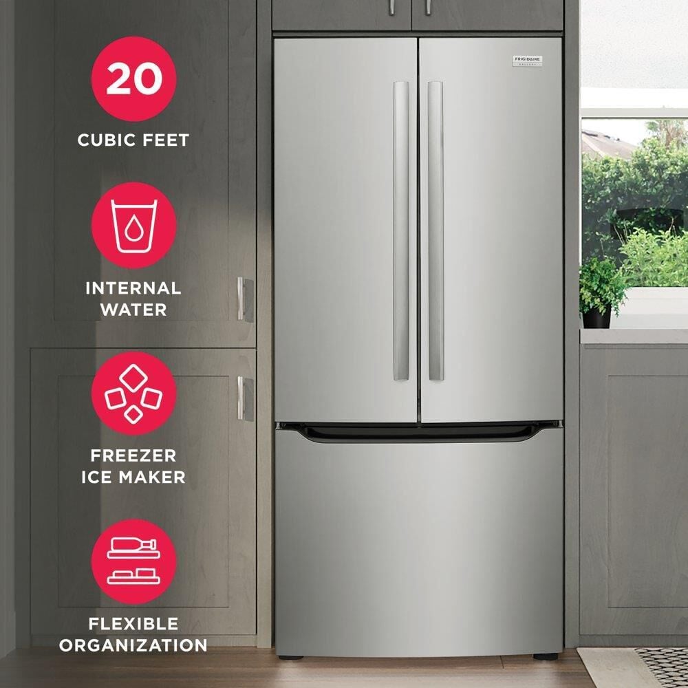 Frigidaire Gallery 20.0 Cu. Ft. Standard-Depth French Door Refrigerator in Stainless Steel, , large