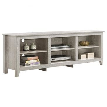 HOMLUX 70" TV Stand with Open Shelves and Adjustable Storage in Light Gray, , large