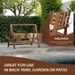 HOMLUX 3-Person Large Outdoor Porch Swing with Hanging Frame for Garden, Backyard in Teak Oil, , large