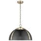 Golden Lighting Aldrich 3-Light Pendant with Matte Black Shade in Aged Brass, , large