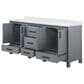 Lexora Home Ziva 72" Double Bathroom Vanity in Dark Grey with 2 cm White Quartz Top and Rectangular Sinks, , large