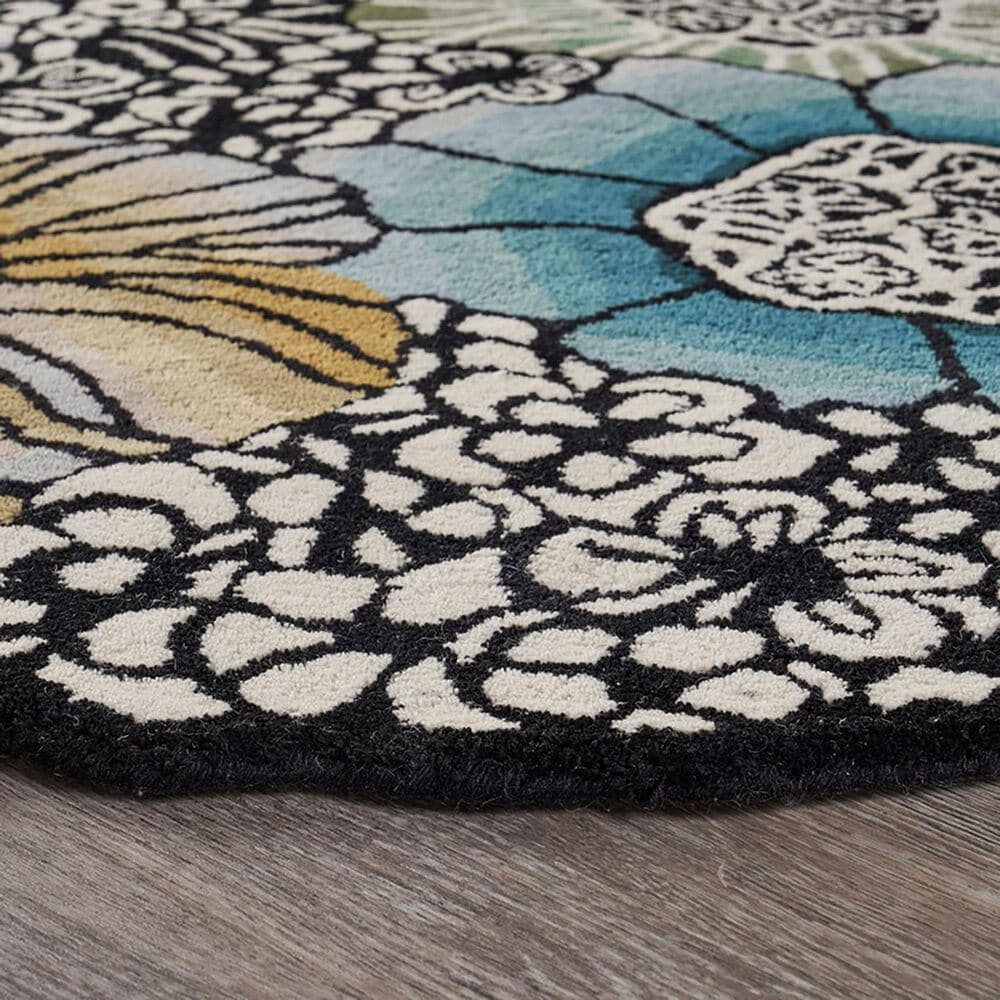 L&amp;R Resources Sinuous Winter Blossoms 6&#39; Scalloped Multicolor Area Rug, , large