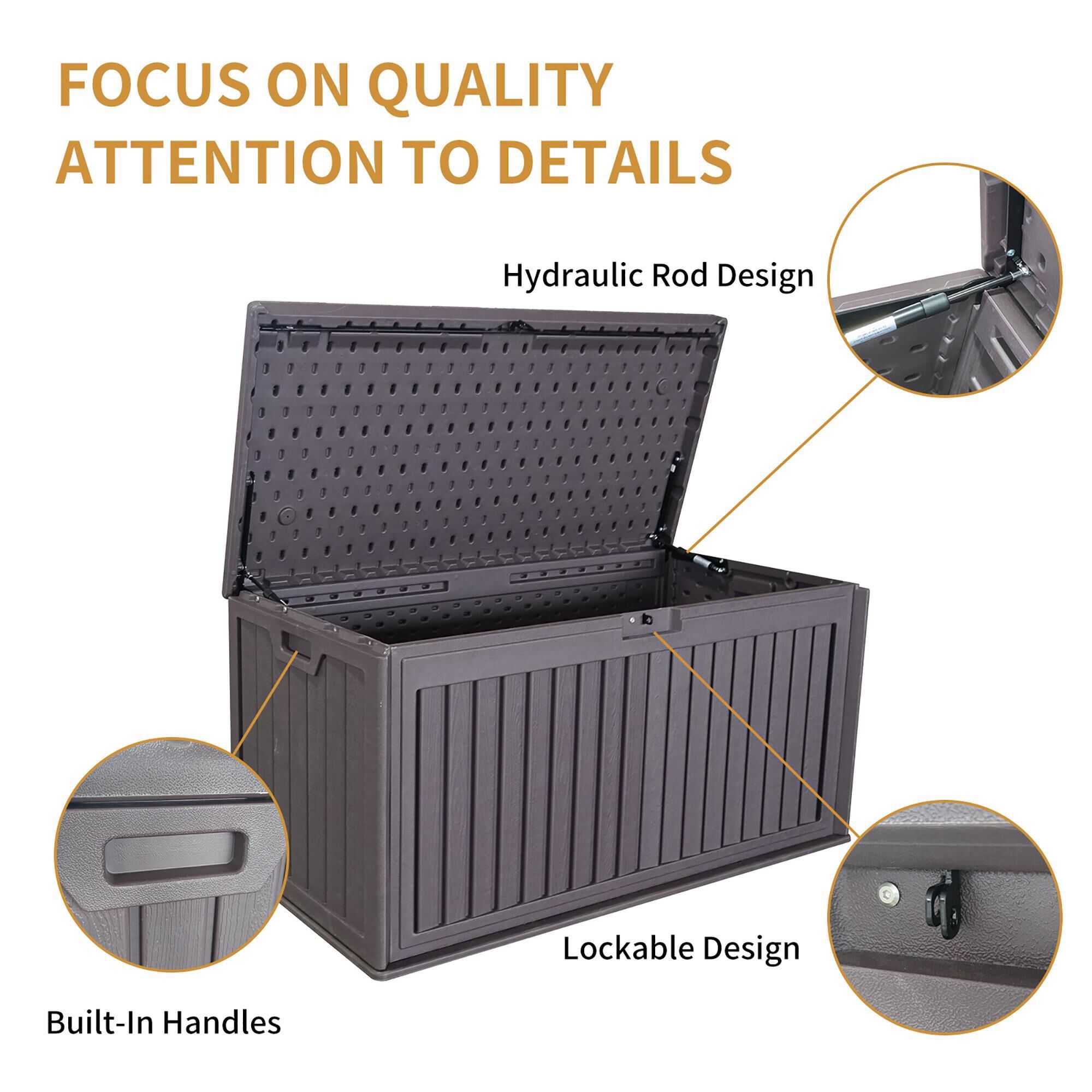 Hearth and Haven Outdoor Deck Box with Side Handles and Lockable