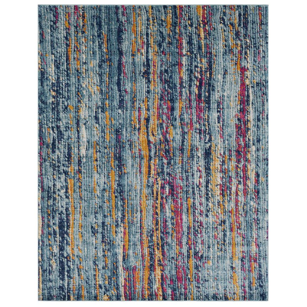 Surya Harput HAP-1016 7"10" x 10"3" Teal, Saffron and Orange Area Rug, , large