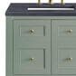 James Martin Vanities Breckenridge 30" Single Bathroom Vanity in Smokey Celadon with 3 cm Charcoal Soapstone Quartz Top and Rectangular Sink, , large