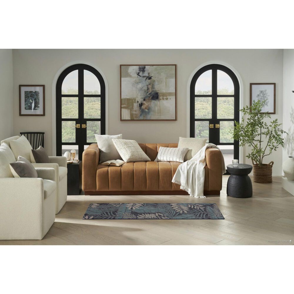 Nourison Garden Oasis GOA02 Navy 2&#39; x 6&#39; Indoor/Outdoor Runner, , large