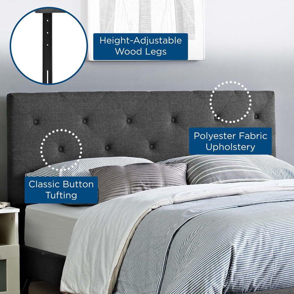 Modway Terisa Upholstered Fabric King Headboard in Gray, , large