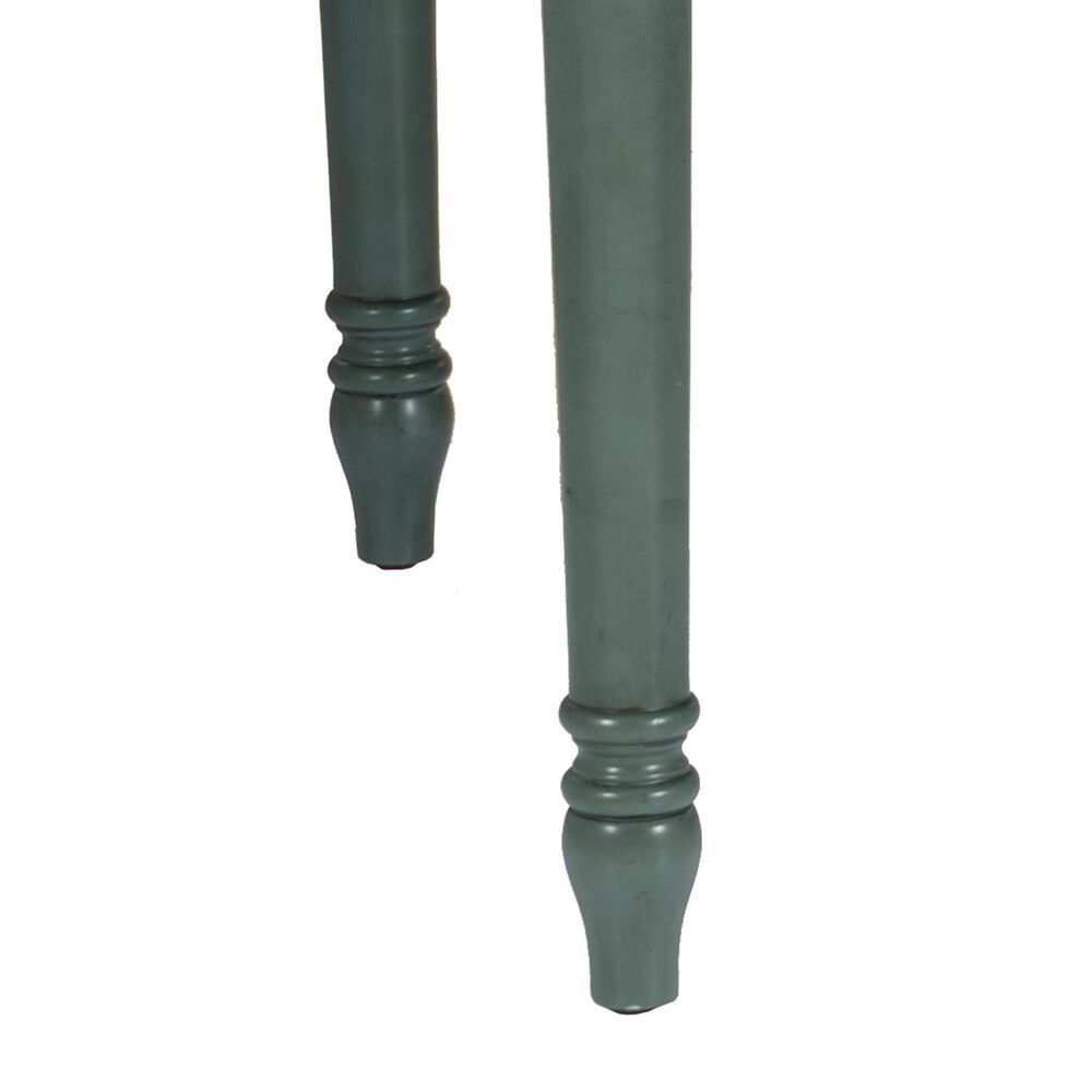 Linon Home Decor Willow Dining Table in Burnished Smoke and Teal - Table Only, , large