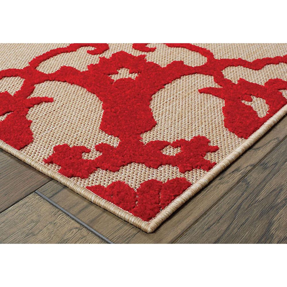 Oriental Weavers Cayman 97R 9&#39;10&quot; x 12&#39;10&quot; Sand and Red Area Rug, , large