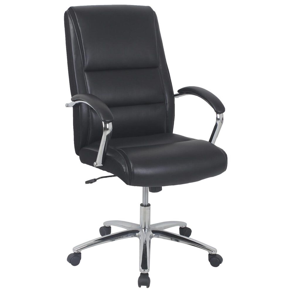 Global Seating High-Back Executive Chair with Chrome Base in Onyx Black, , large