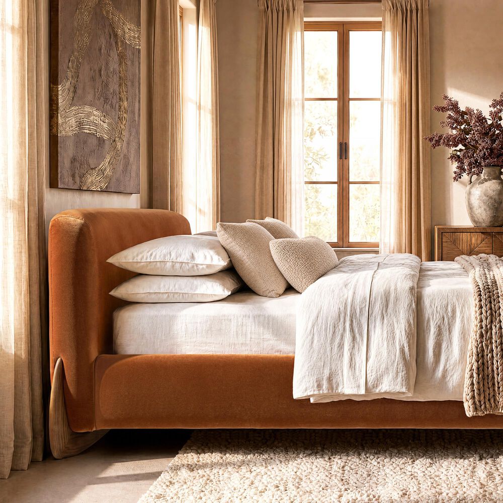 Jennifer Taylor Home Alpine King Platform Bed Frame in Burnt Orange, , large