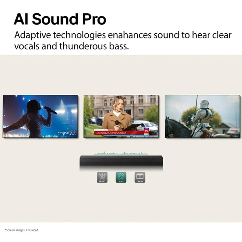 LG 2.0 Channel Soundbar for TV with Dolby Audio in Black, , large