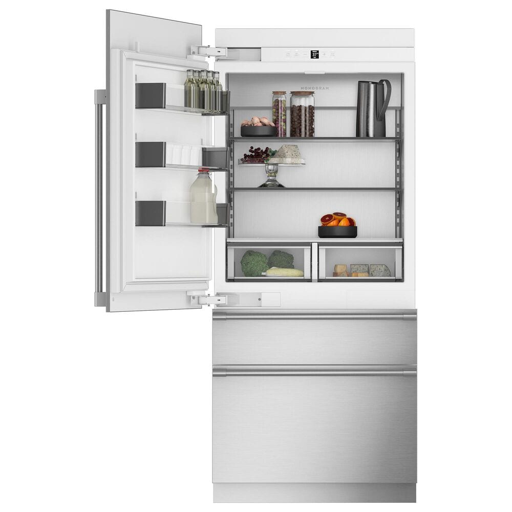 Monogram 20.1 Cu. Ft. Integrated Built-In Bottom Freezer Refrigerator with Right Hinge in Panel Ready, , large