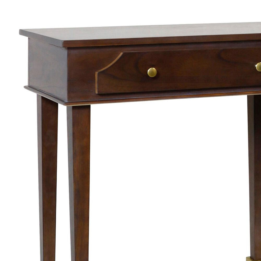 Flair Industries 2-Drawer Console Table in Dark Caramel and Gold, , large