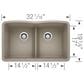 Blanco Diamond Equal Double Bowl Kitchen Sink with Low Divide in Truffle, , large