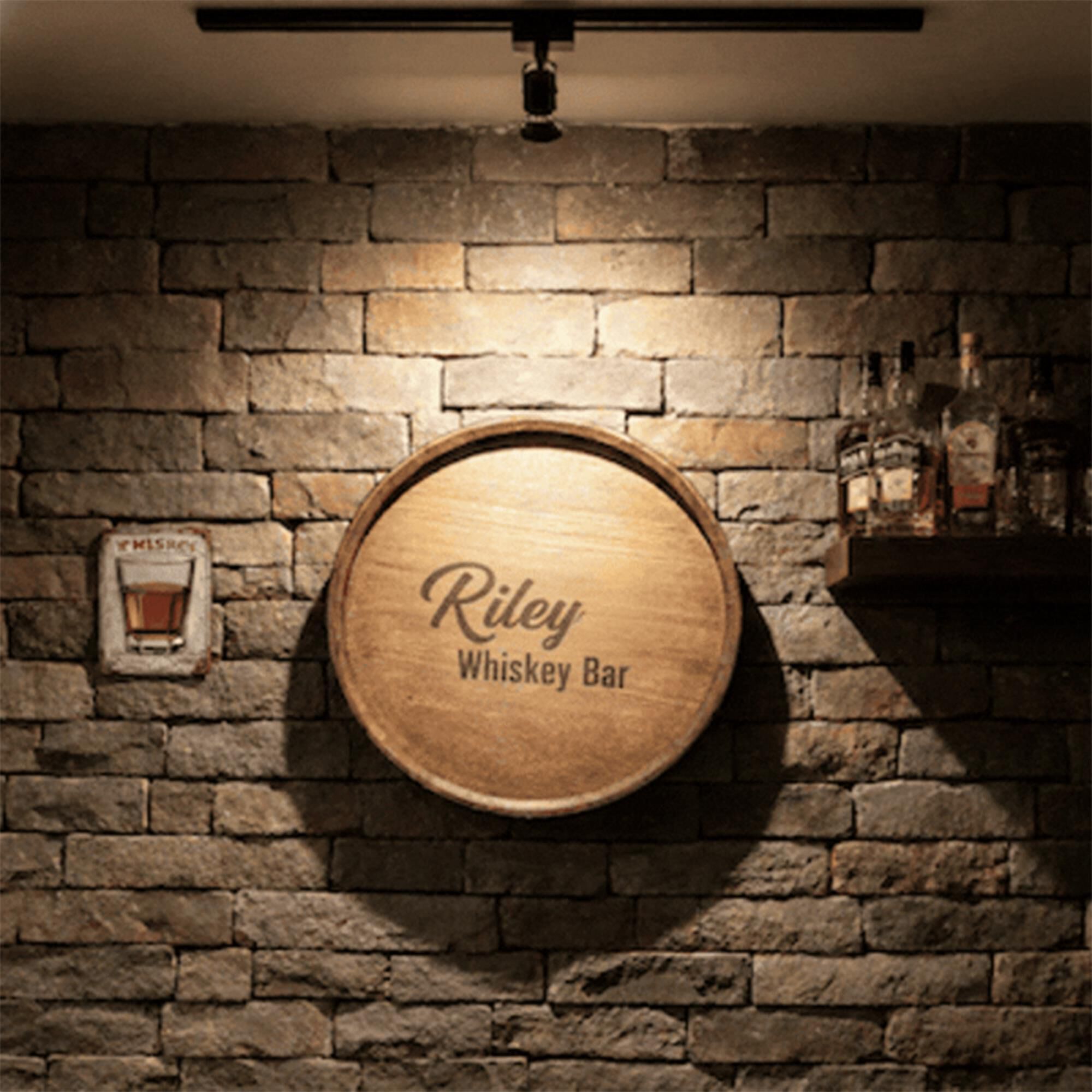 Aged & Charred Barrel Top Whiskey Display Stand in Multicolor