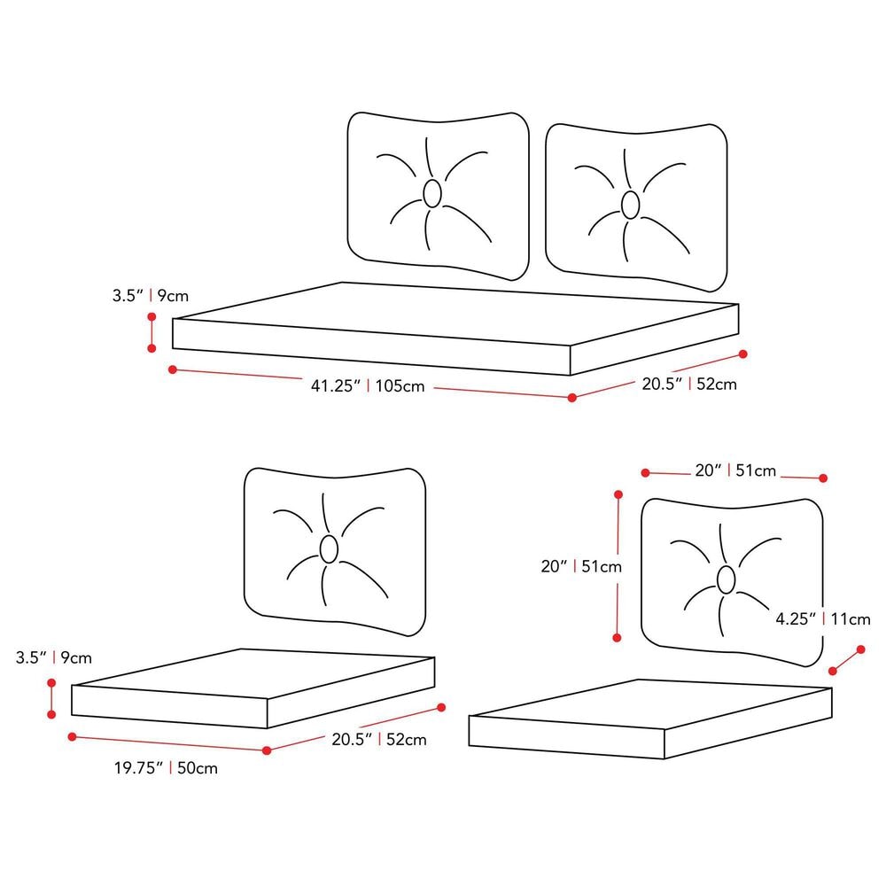 CorLiving Cascade 7-Piece Patio Replacement Cushion Set in Medium Grey, , large